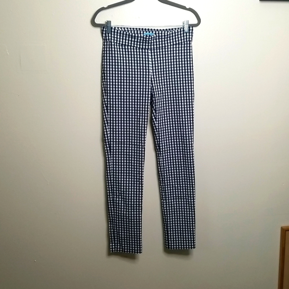 J. McLaughlin Black and White Checkered Pants